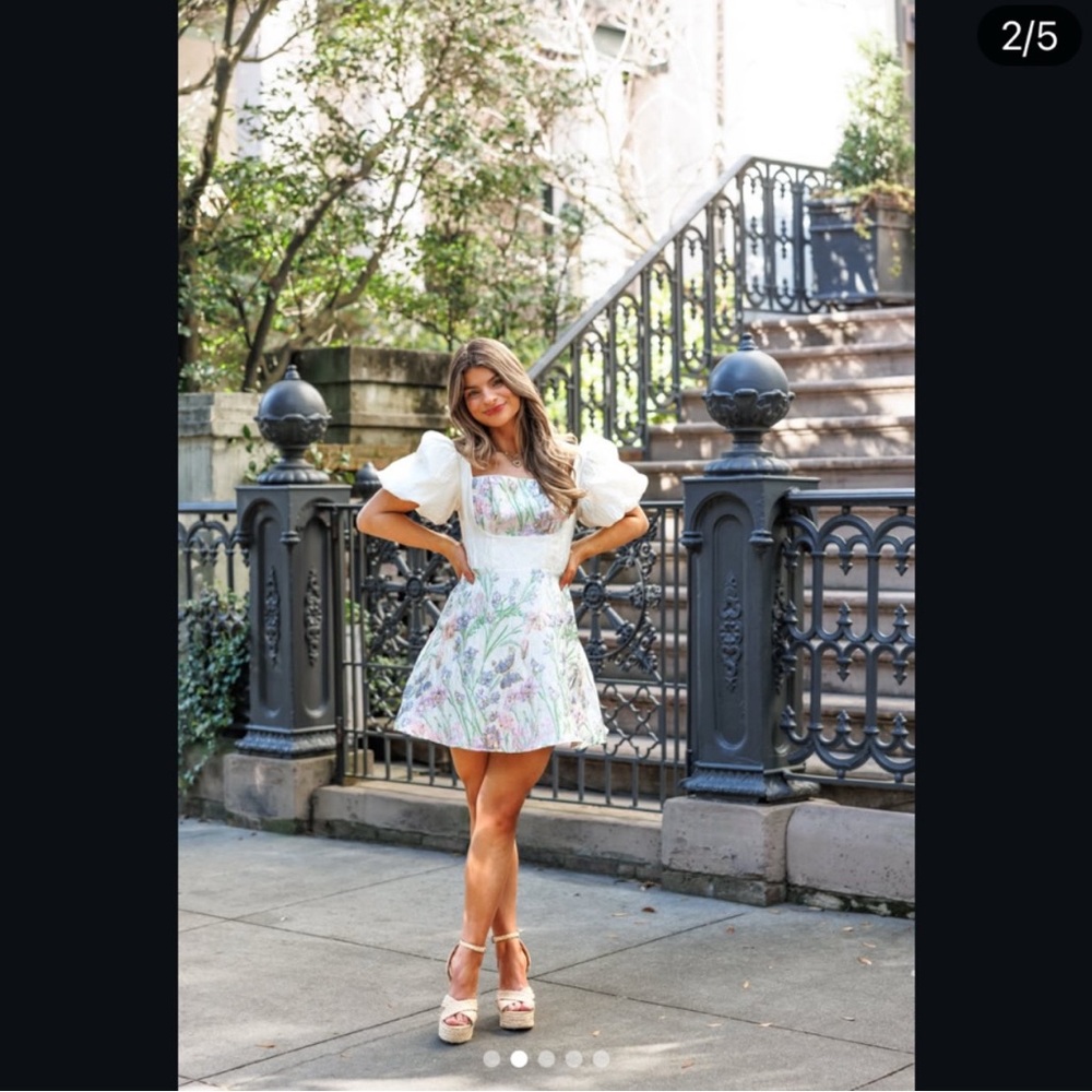 AVE+LIV Wisteria mini dress - Floral Puff Sleeve Dress